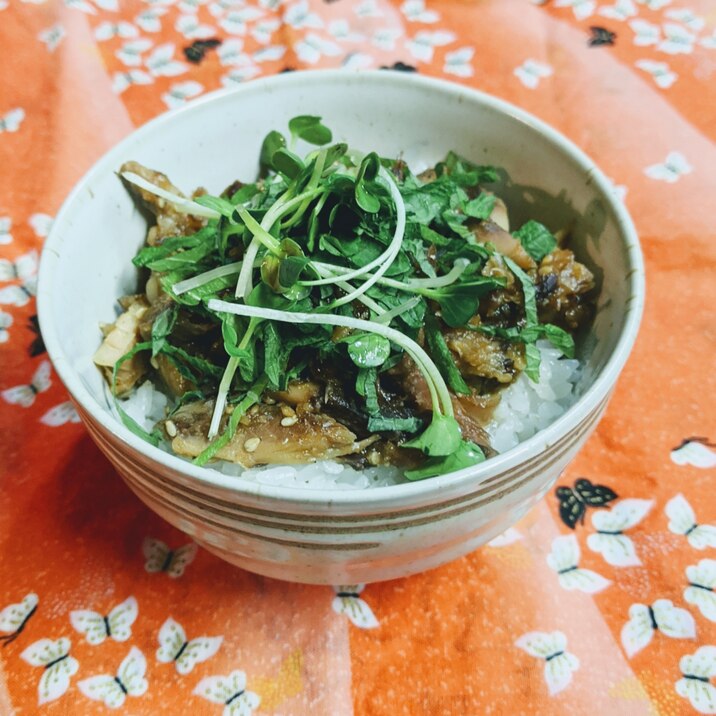 さばのにんにく味噌丼　〜さば水煮缶を使って〜